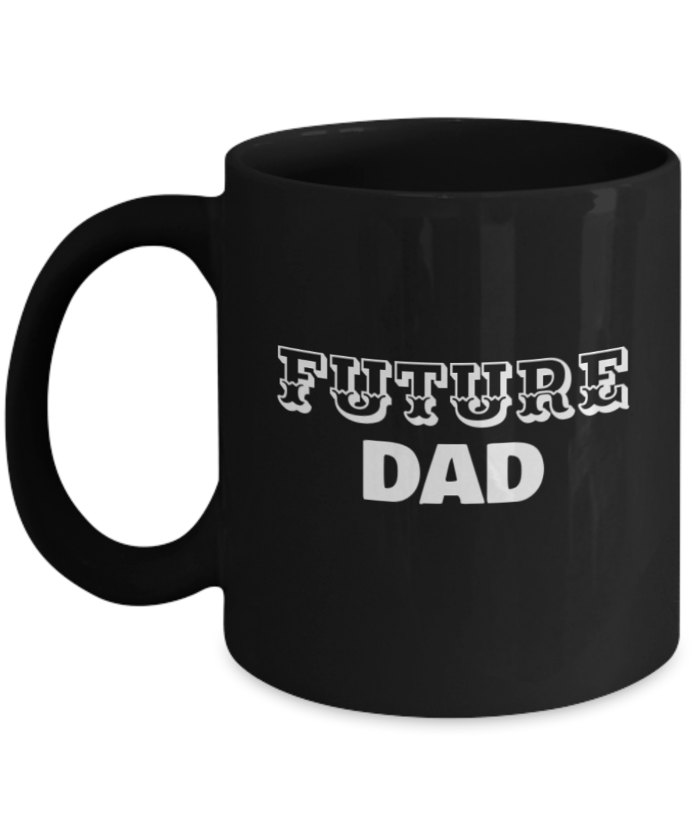 Future Dad Coffee Cup- Black Porcelain Coffee Cup,Premium 11 oz Black coffee cup