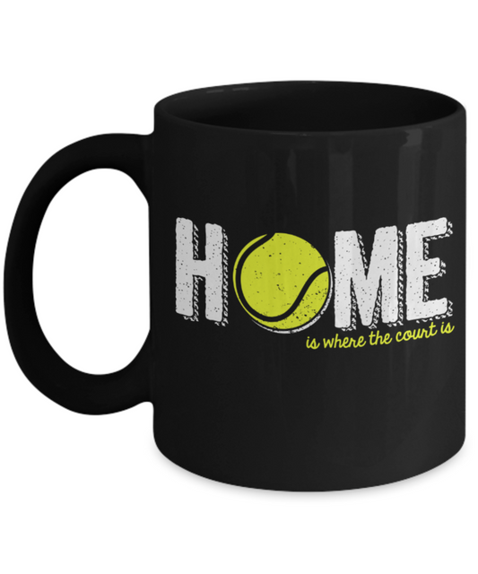 Home Lovers Mugs , Home is where the count is - Black Coffee Mug Porcelain Tea Cup 11 oz - Great Gift