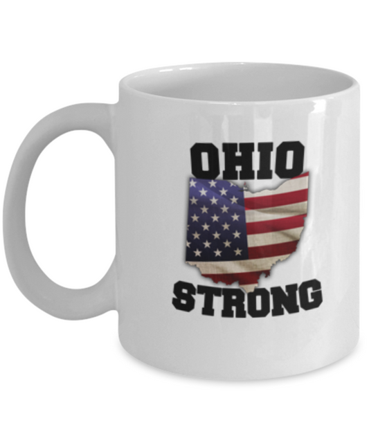 USA State Strong Ohio coffee mug - Porcelain White Funny White coffee mugs 11 oz
