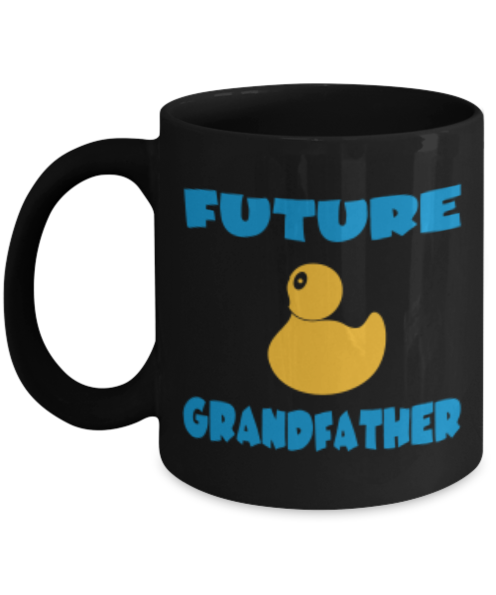 Future Grandfather Coffee Mug - Black Porcelain Coffee Cup,Premium 11 oz Black coffee cup