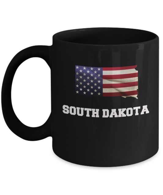 I Love South Dakota Coffee mug sets - 11 OZ Black coffee mugs  State Love Gift Idea Cup Funny