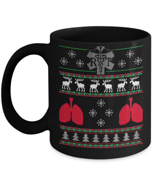 Peets coffee k cups christmas blend , Christmas Lungs R&T - Black Coffee Mug Porcelain Tea Cup 11 oz - Great Gift