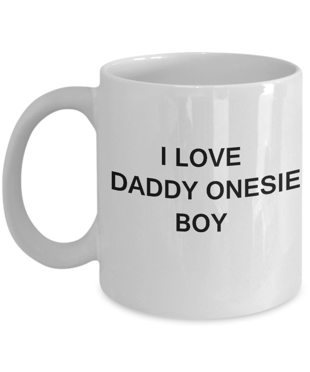 I Love Daddy Onesie Boy - Porcelain White Funny Premium Coffee Mug & Gift Mugs 11 OZ