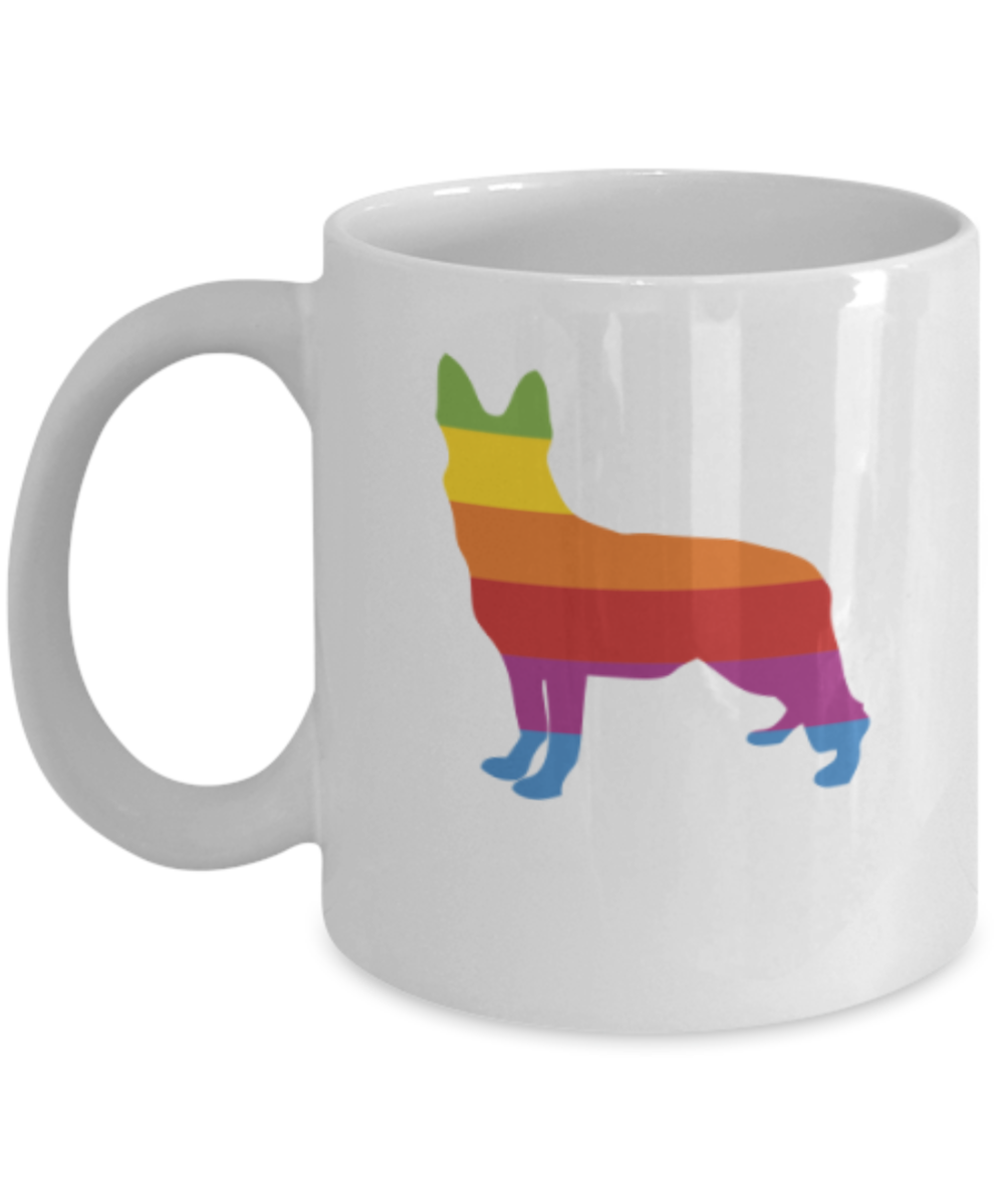 Gift gor dog lovers , Think German Shepherd - White Coffee Mug Porcelain Tea Cup 11 oz - Great Gift