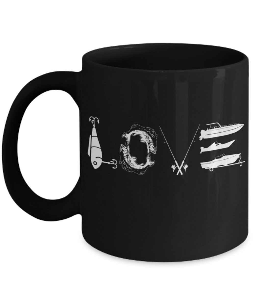 Sea Lovers Mugs , Sea Life Love - Black Coffee Mug Porcelain Tea Cup 11 oz - Great Gift