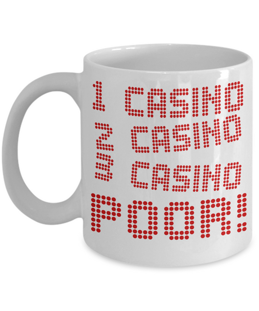 Gambler Coffee Mug, Casino, Casino, Casino, Poor-White Porcelain Coffee Mug 11 oz for card player, gambler, Casino, Gambling,Lover