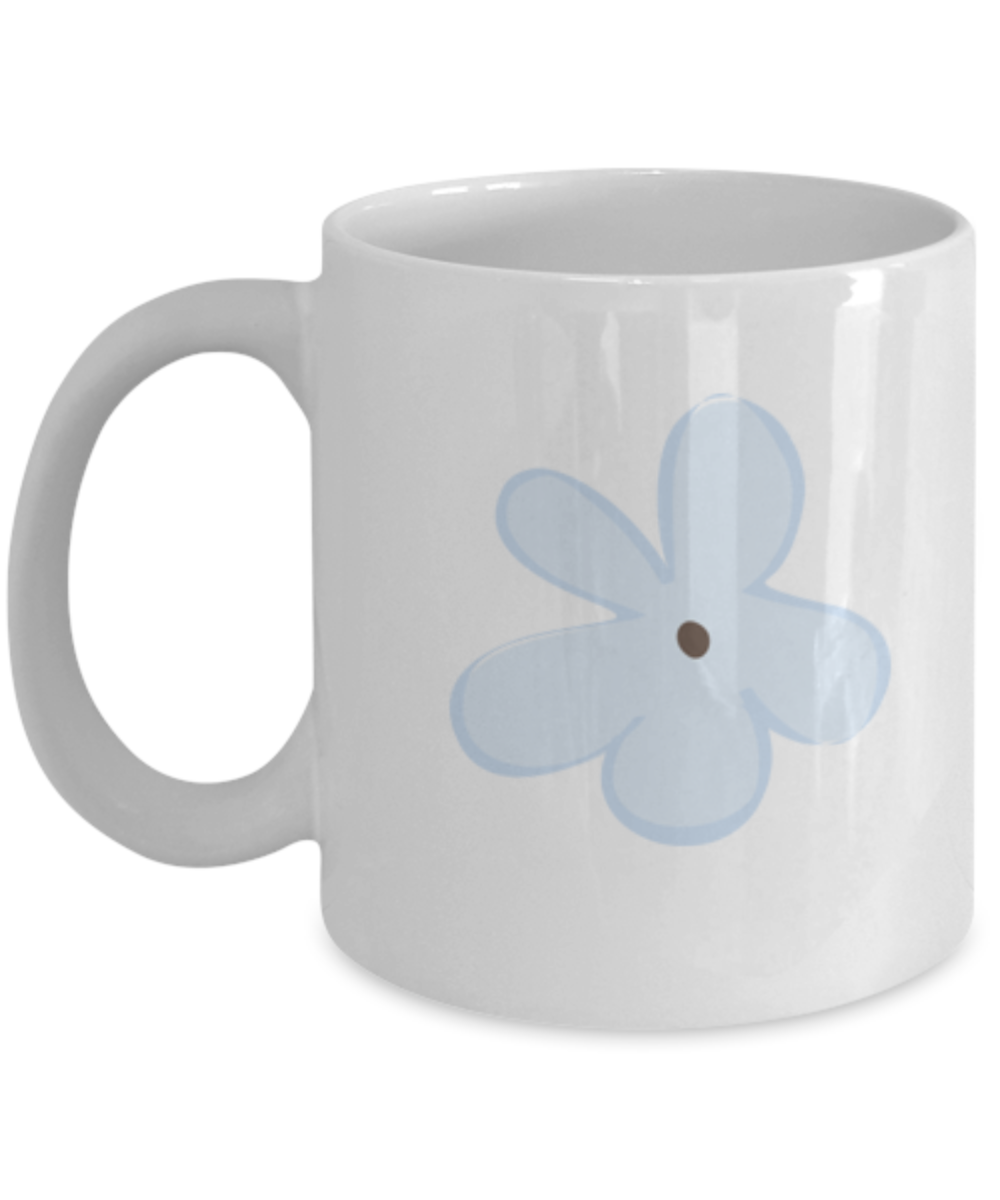 Flower Smooth 6 Coffee Mugs - Funny Coffee Mugs - Porcelain White coffee mugs 11 oz