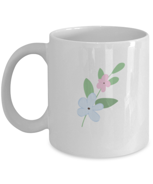 Sprig Smooth 7 Coffee Mugs - Funny Coffee Mugs - Porcelain white, White coffee mugs 11 oz