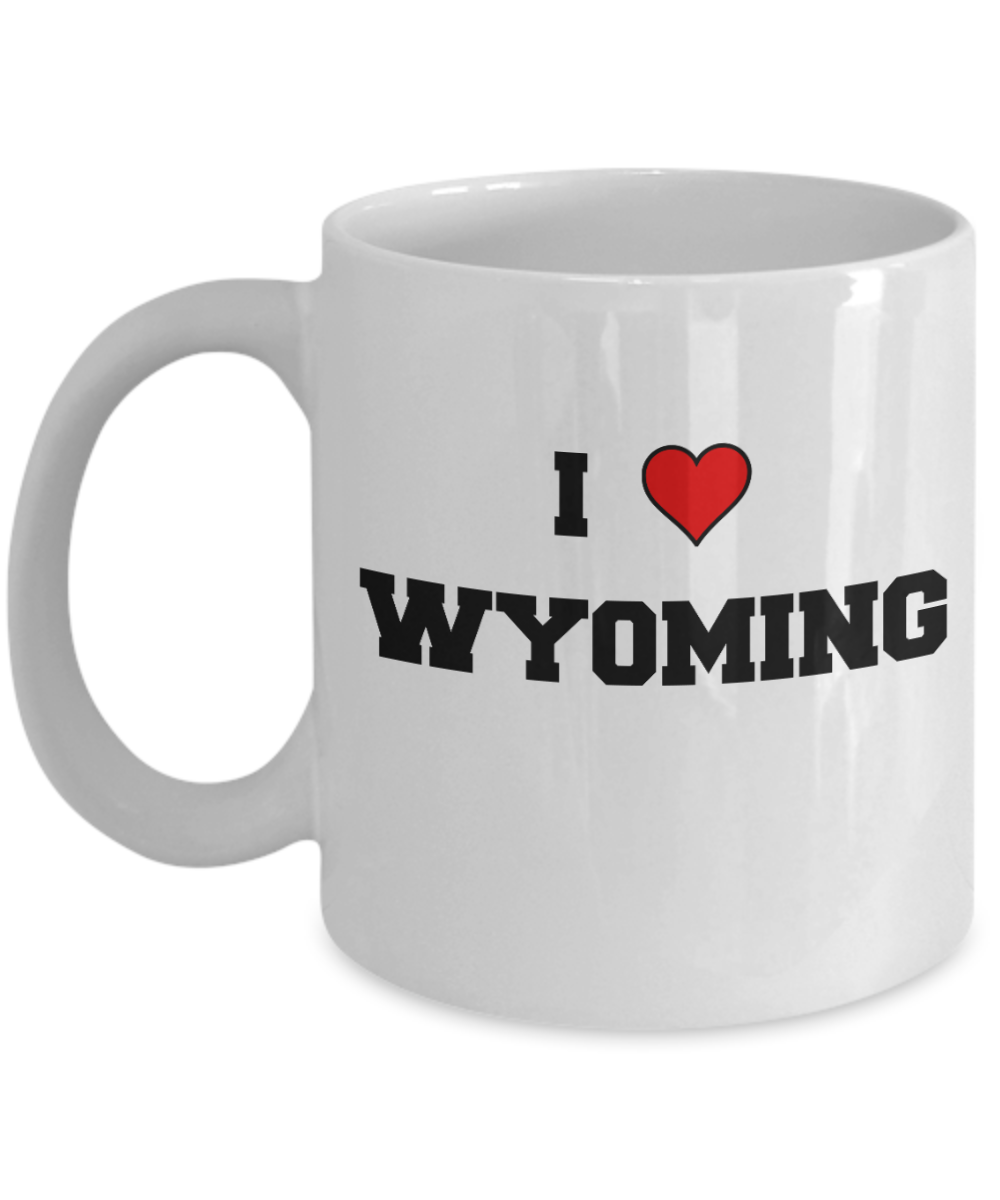 Wyoming Tea Coffee Mugs,I Love Wyoming USA States Ceramic Coffee Mug Tea Cup Gifts Mugs 11 oz Funny Mugs