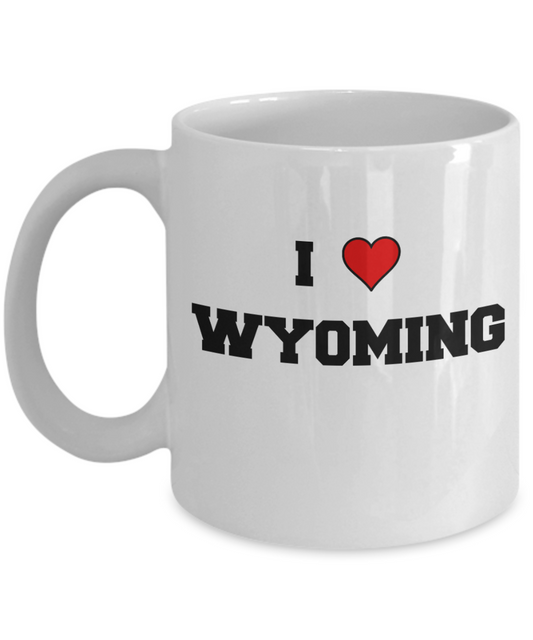 Wyoming Tea Coffee Mugs,I Love Wyoming USA States Ceramic Coffee Mug Tea Cup Gifts Mugs 11 oz Funny Mugs