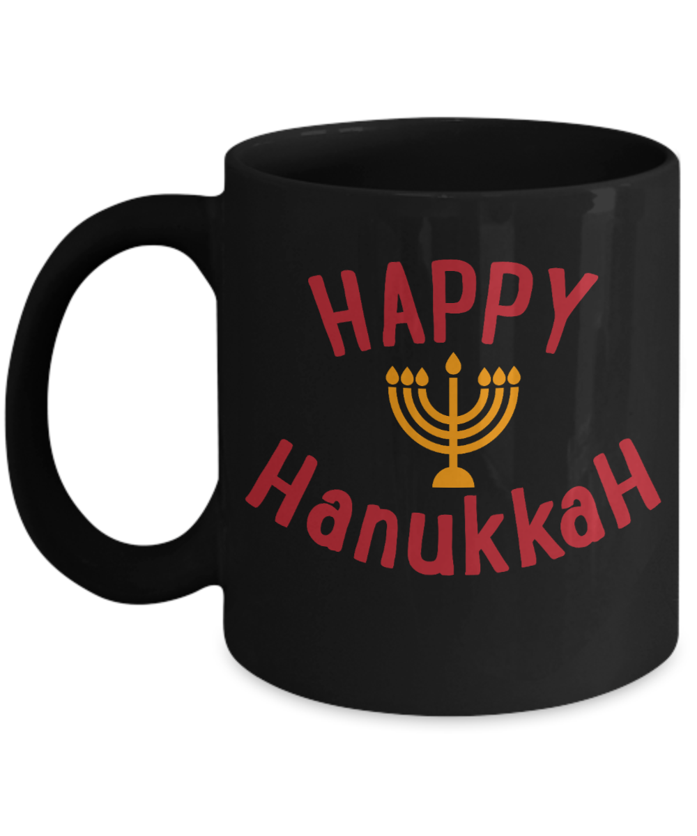 Knightmare before christmas mug - Happy Hanukkah - Funny Christmas Gifts Mugs, Christmas Gifts for family Ceramic Cup Black, Funny Mugs Gift Ideas 11 Oz