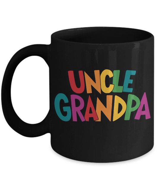 UNCLE GRANDPA Coffee Mug - Black Porcelain Coffee Cup,Premium 11 oz Black coffee cup
