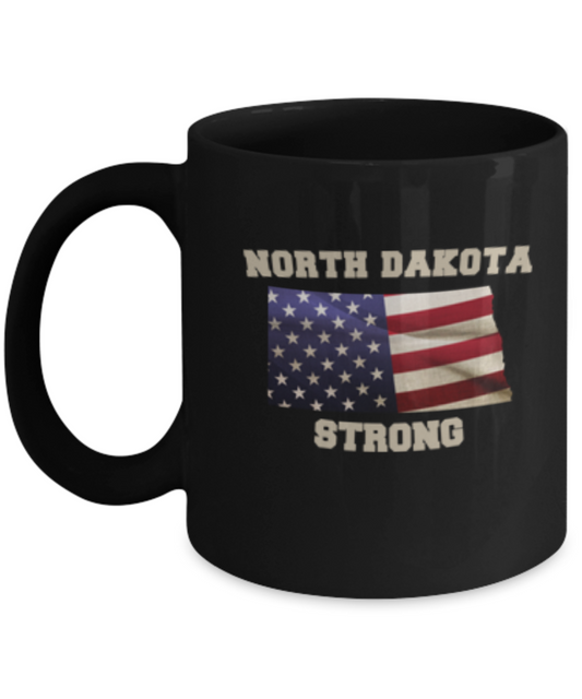 North Dakota coffee Black mug - Porcelain Black Funny Black coffee mugs 11 oz