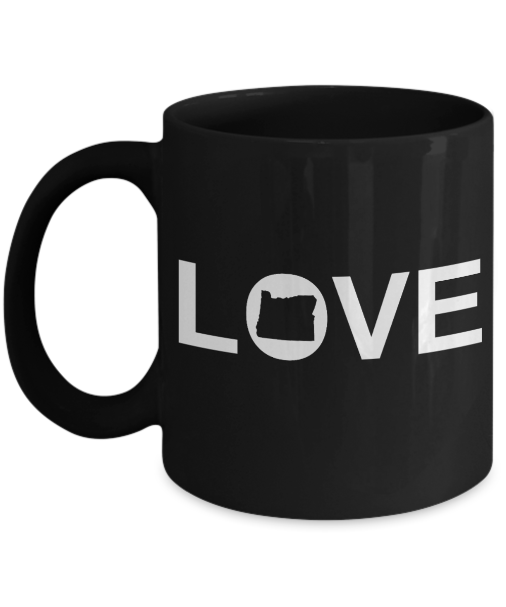 Oregon State Love Custom Gift Coffee mug, I Love Oregon-Black Porcelain Coffee Mug 11 oz