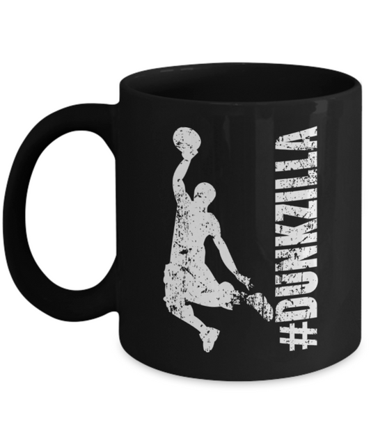 Basketball lovers mugs, Dunkzilla - Funny Black Porcelain Coffee 11 oz