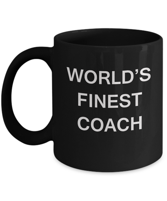 World's Finest Coach Mugs - Funny Mugs - Porcelain Black coffee mugs 11 oz