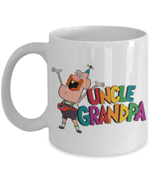 UNCLE GRANDPA Coffee Cup - White Porcelain Coffee Cup,Premium 11 oz White coffee cup