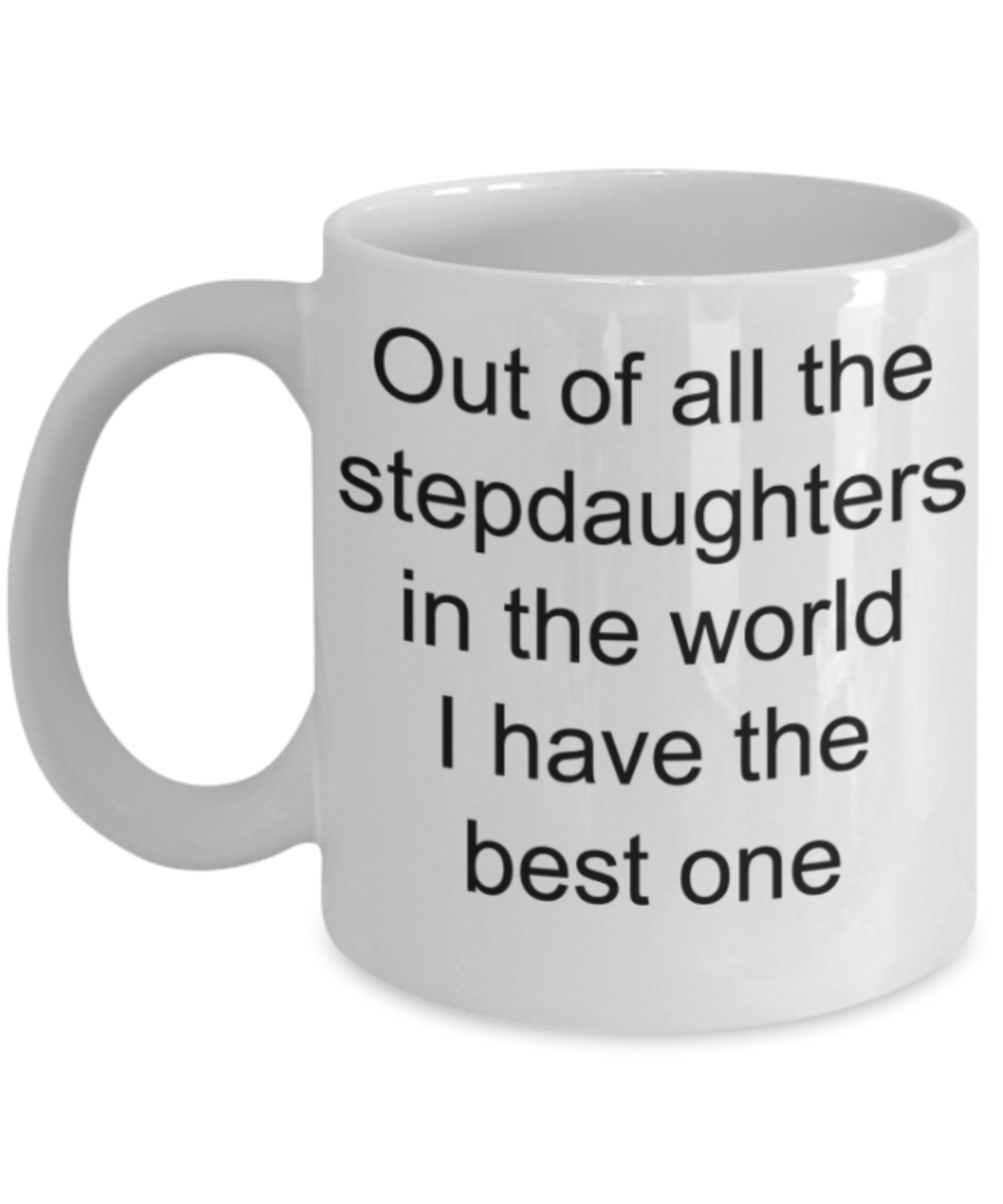 Stepdaughters gifts mugs, I have the best stepdaughter in the world - Funny White Porcelain Coffee Mug Cute Ceramic Cup 11 oz