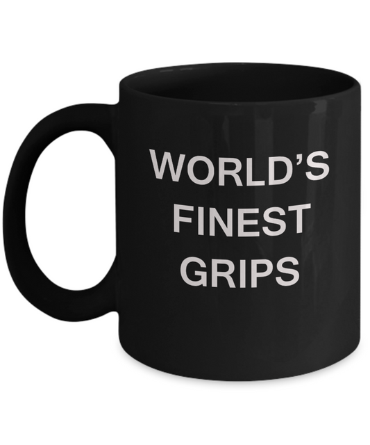 World's Finest Grips - Gifts For Grips - Porcelain Black coffee mugs 11 oz