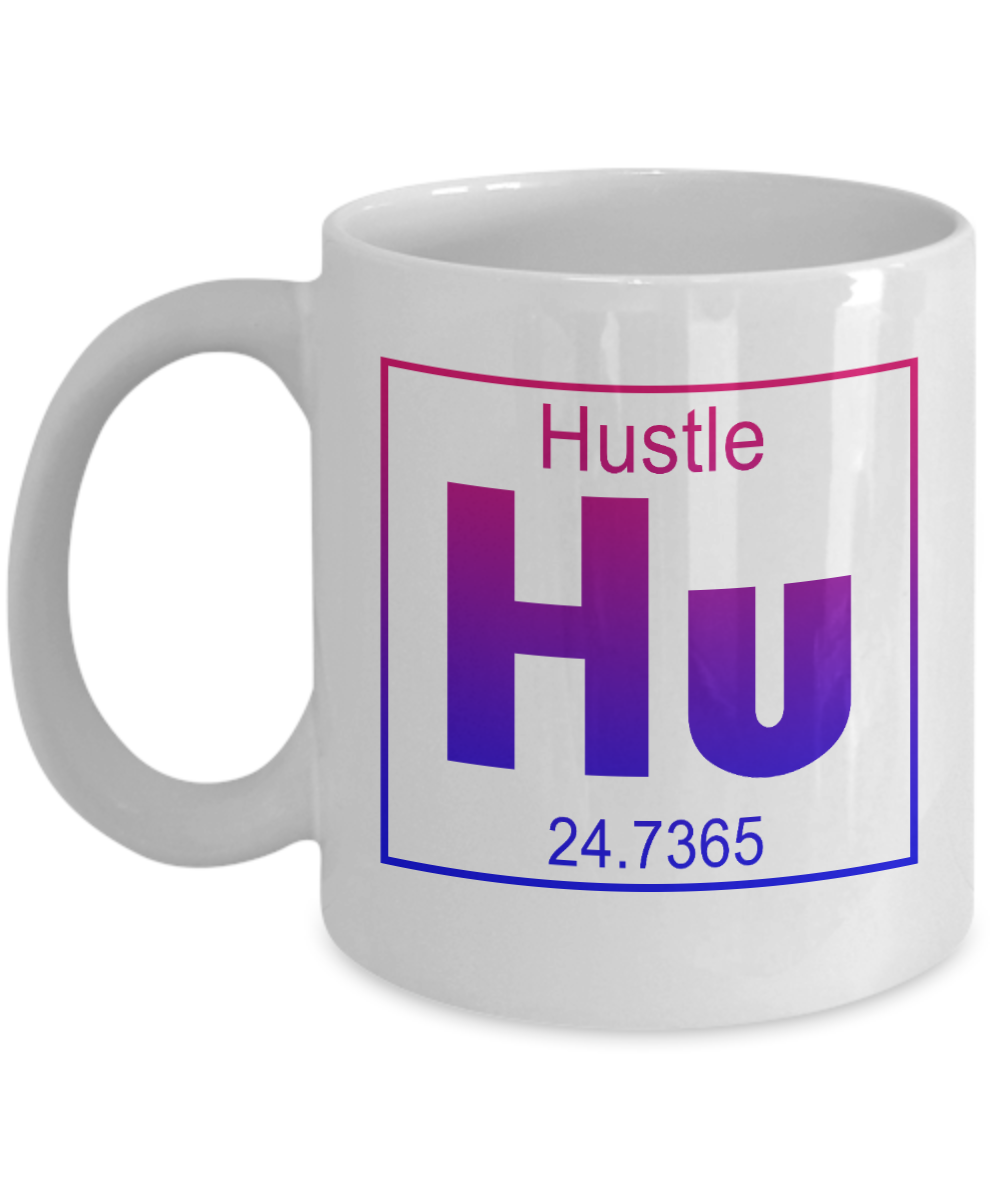 World's Best Boss Coffee Mug, Hustle-White Porcelain Coffee Mug 11 oz For Businessman, Entrepreneur, Boss, CEO