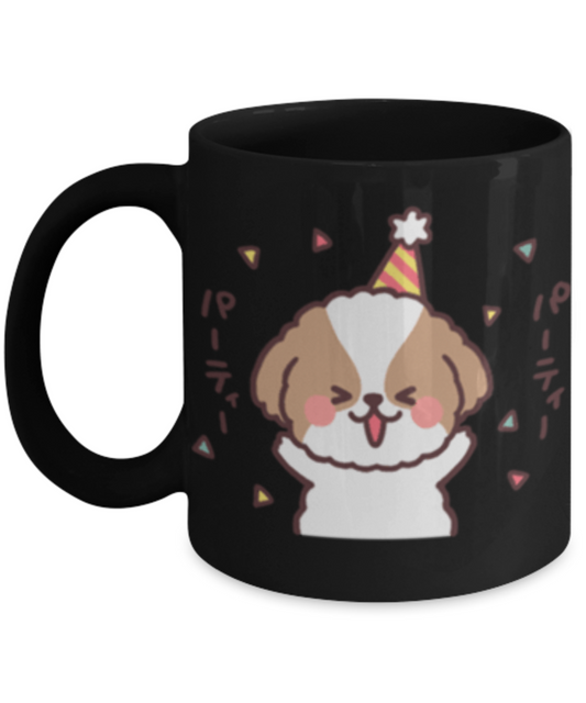 Funny Shih Tzu Mug -Happy Birthday Shih Tzu Coffee Mug- Premium 11 oz Black Coffee Cup