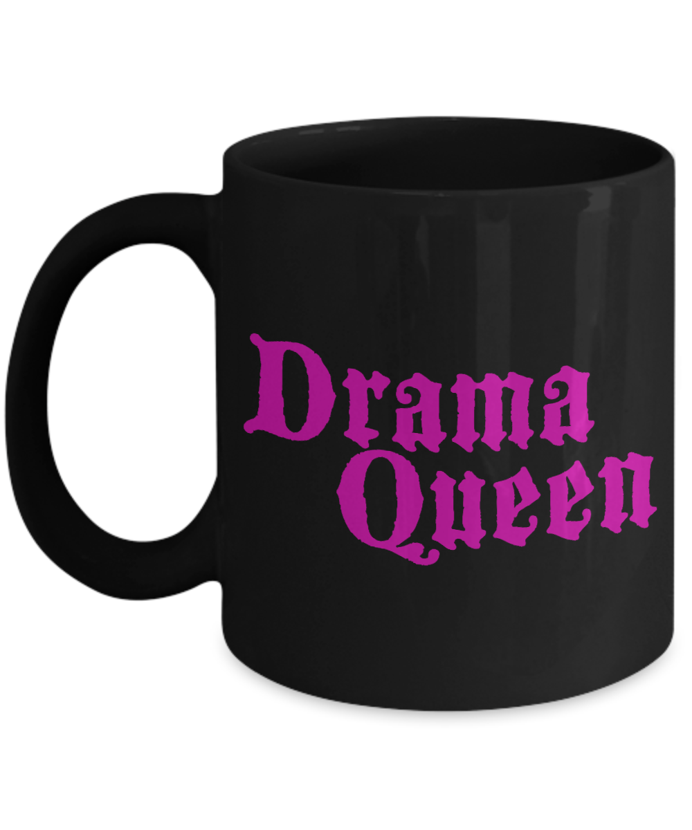 Cute Princess Coffee Mug, Drama Queen -Black Porcelain Coffee Mug 11 oz For Daughter,Teen,Women, Girlfriend