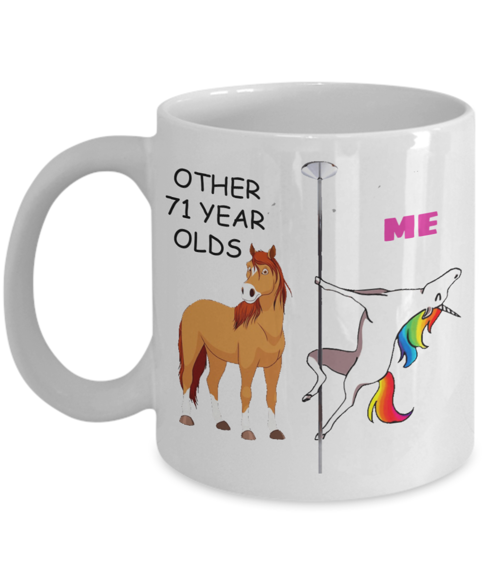 Unicorn Birthday gift 71st Birthday Gift for Women - Other 71 Year Olds Me Unicorn Coffee Mug - Funny White Porcelain Coffee 11 oz for Grandma, Mom, Sister, Best Friend, Women, Her - Born In 1949