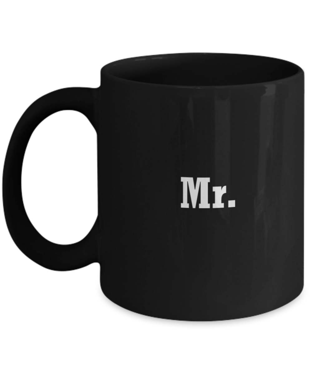 Mr Mug -Funny Christmas Gifts - Porcelain Coffee Mug Cute Cool Black coffee mugs 11 oz
