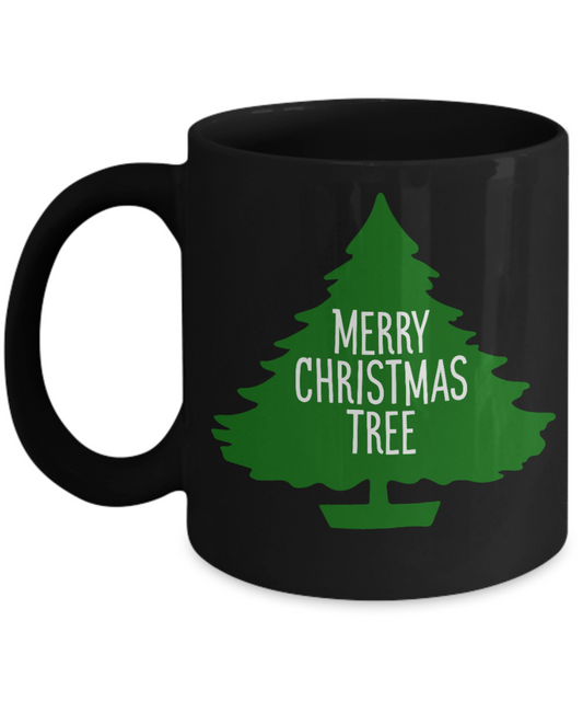 Knightmare before christmas mug - Merry Christmas Tree - Funny Christmas Gifts Mugs, Christmas Gifts for family Ceramic Cup Black, Funny Mugs Gift Ideas 11 Oz