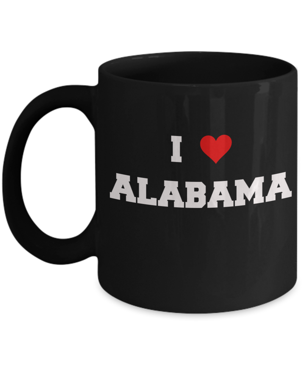 Alabama Tea Coffee Mugs,I Love Alabama Ceramic Black Coffee Mug Tea Cup Gifts Mugs 11 oz Funny Mugs