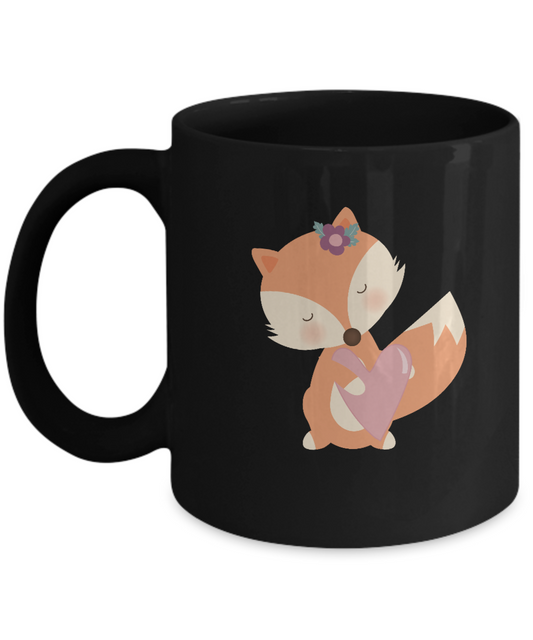Fox Valentine Black coffee Mugs - Funny Valentines day Gifts Black coffee mugs 11 oz