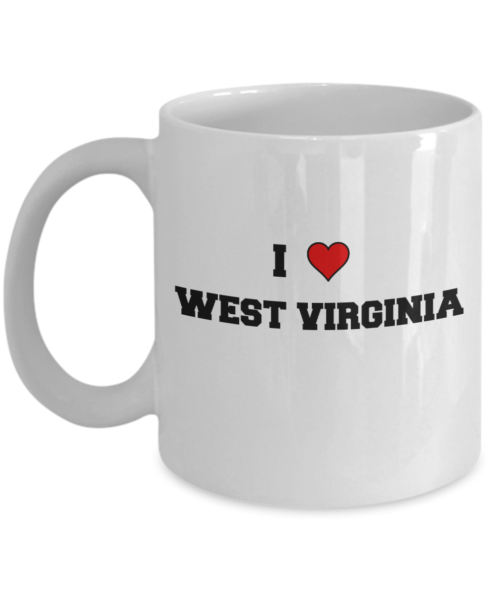West Virginia Tea Coffee Mugs,I Love West Virginia USA States Ceramic Coffee Mug Tea Cup Gifts Mugs 11 oz Funny Mugs