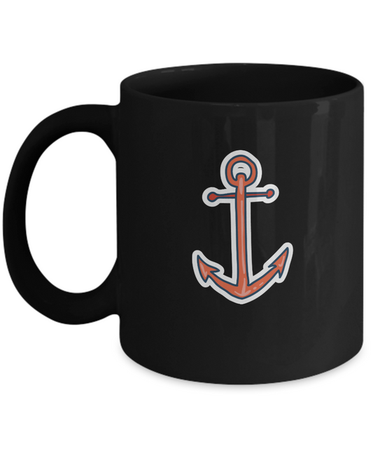Anchor Shipmen Funny Black Mugs - Funny Valentines day Gifts - Black coffee mugs 11 oz