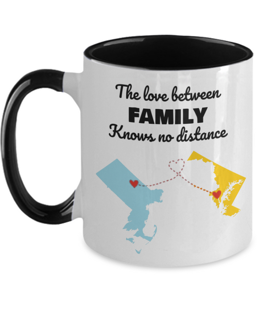 Massachusetts Maryland Two Tone 11oz Mug / Maryland Massachusetts Mug / Connected States Coffee Mug / Two State Mug / Summer Vacation Mug