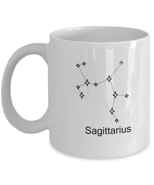 Sagittarius Zodiac Name Constellation Coffee Mug White Unique White Coffee mugs