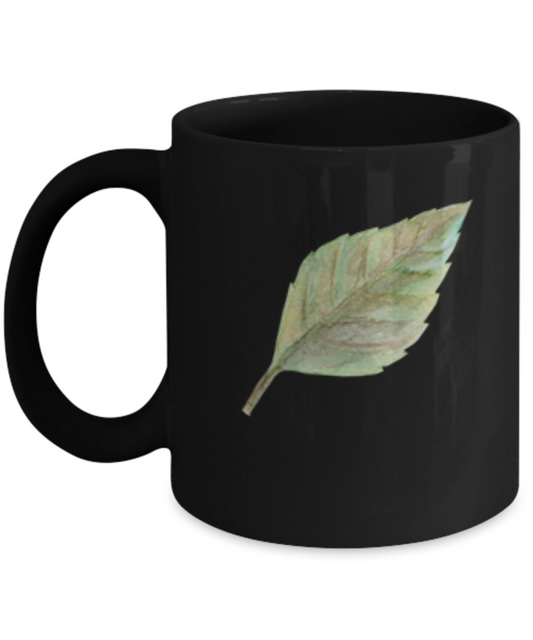 Flowers and Leaves 26 Black Mugs - Funny Christmas Kids Black coffee mugs 11 oz