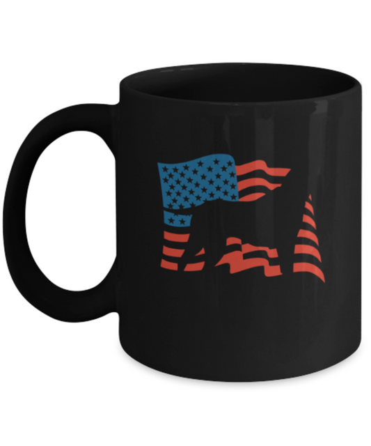 Gift gor dog lovers , USA Labrador - Black Coffee Mug Porcelain Tea Cup 11 oz - Great Gift