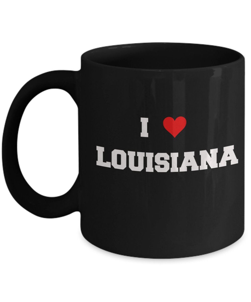 Louisiana Tea Coffee Mugs,I Love Louisiana USA States Ceramic Black Coffee Mug Tea Cup Gifts Mugs 11 oz Funny Mugs