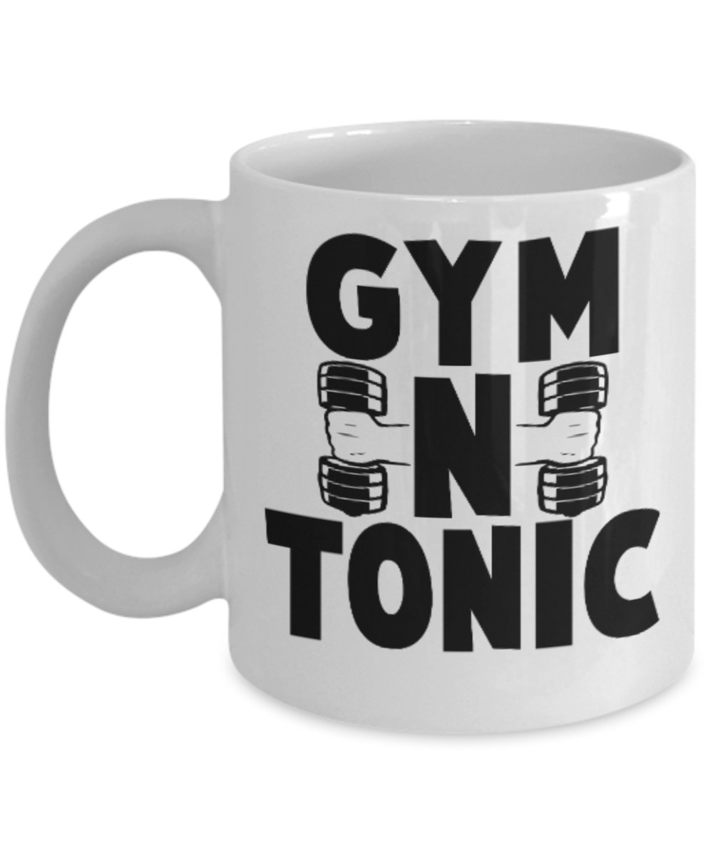 Fitness Lovers mugs , Gymntonic - White Coffee Mug Porcelain Tea Cup 11 oz - Great Gift