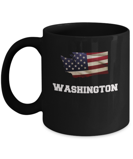 I Love Washington Coffee Mugs Coffee mug sets - 11 OZ Black coffee mugs and tea cups State Love Gift Idea Tea Cup Funny