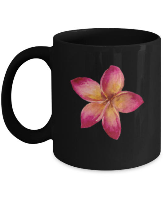Flowers and Leaves 9 Black Mugs - Funny Christmas Kids Black coffee mugs 11 oz