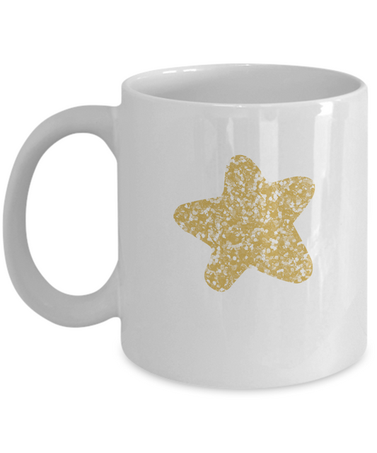 Floral Brown Star white mugs - Funny Christmas Gifts - White coffee mugs 11 oz