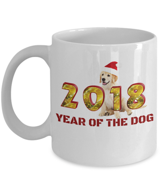 Funny Golden Retriever Gifts Year of the Dog Golden Retriever Gifts White mugs 11 oz
