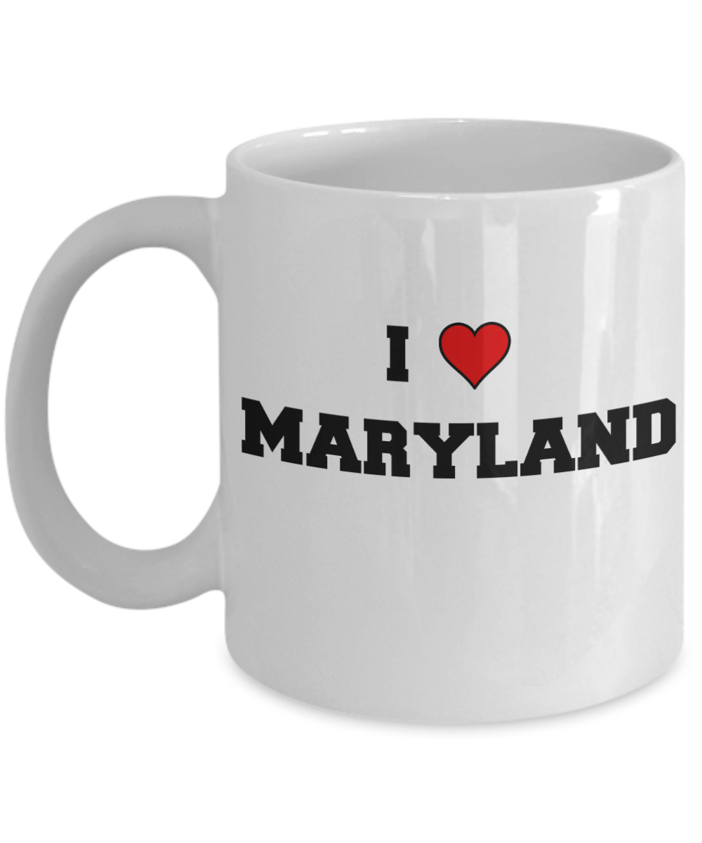 Maryland Tea Coffee Mugs,I Love Maryland USA States Ceramic Coffee Mug Tea Cup Gifts Mugs 11 oz Funny Mugs