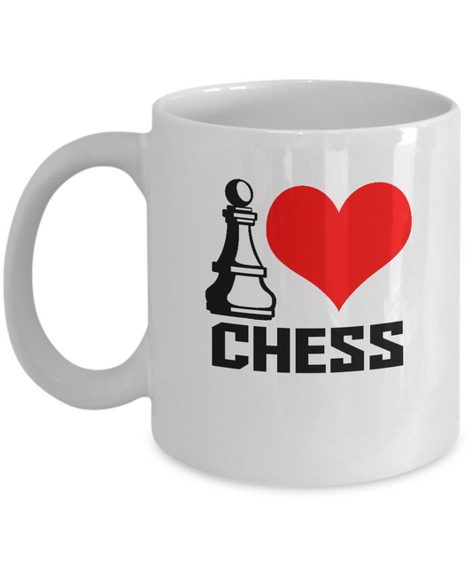 I love Chess coffee mugs for chess lovers and gaming fans White coffee mugs 11 oz
