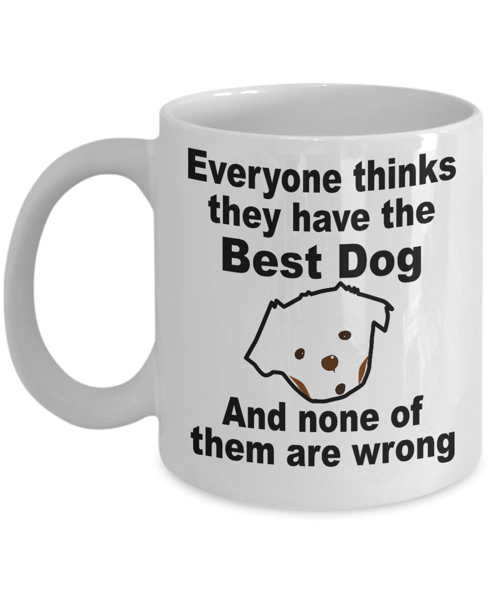 Dog Lover Coffee Mug, Everyone Thinks They Have The Best Dog And None Of Them Are Wrong- White Porcelain Coffee Mug 11 Oz For Dog Lover, Dad, Mom