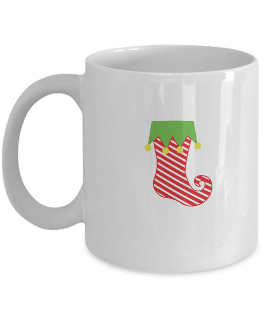 Pattern Stocking Red Lined coffee mugs - Funny Christmas White coffee mugs 11 oz
