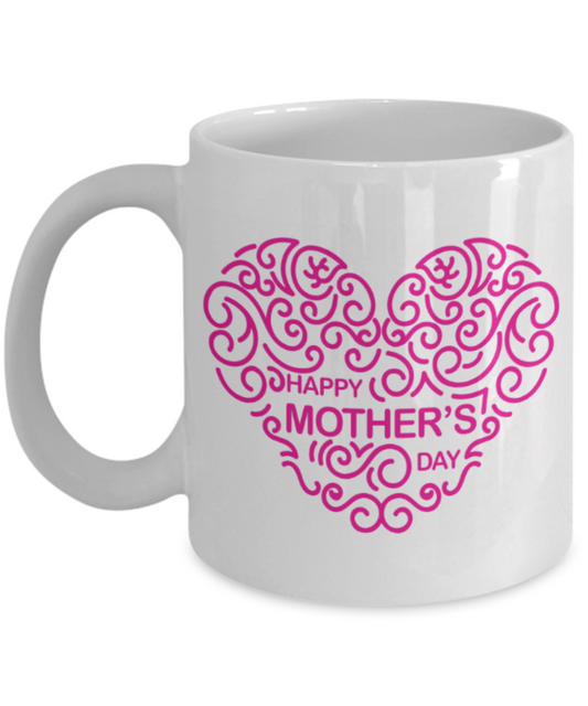 Mothere day gift - Happy mother's day - White Porcelain Coffee Mug Cute Ceramic Cup 11 oz