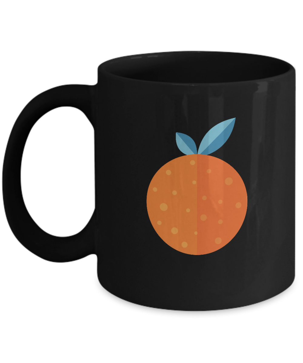 Orange Black Mugs - Funny Christmas Gifts - Porcelain Black coffee mugs 11 oz
