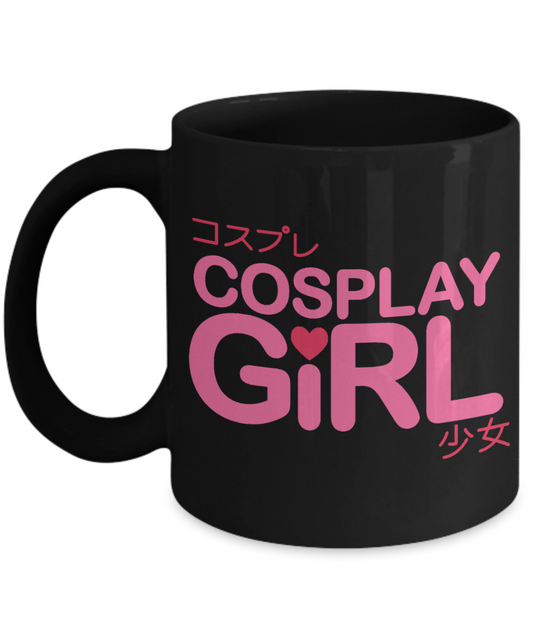 Skyrim Cosplay Lover Gift Coffee mug, This Girl Loves Cosplay-Black Porcelain Coffee Mug 11 oz